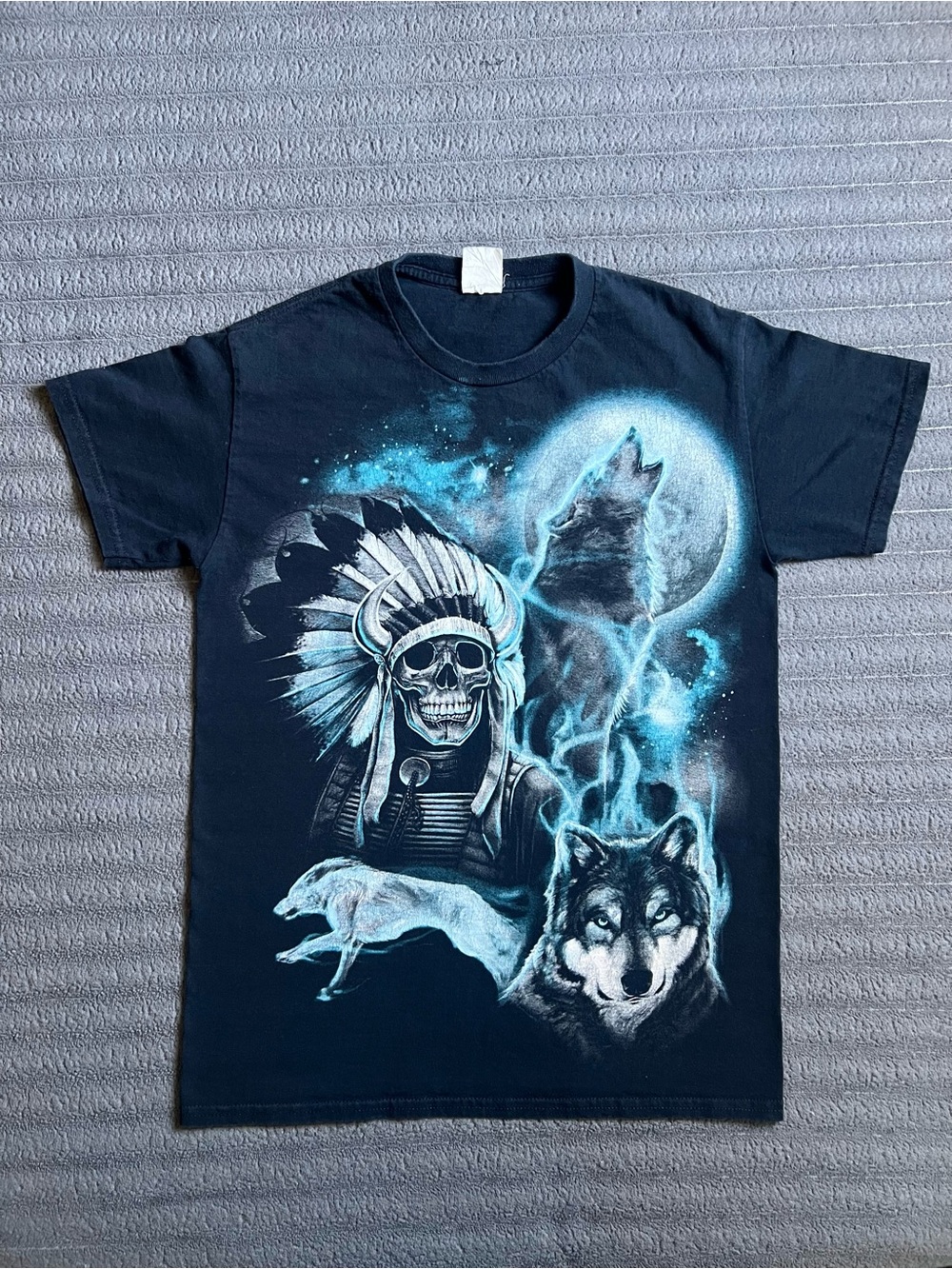 Y2K Skull and Wolf Graphic Tshirt Unisex Grunge gothic vintage tee
